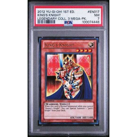 2012 YU-GI-OH! LEGENDARY COLLECTION 3 MEGA-PACK EN017 KING'S KNIGHT 1ST ED PSA 7 - Picture 1 of 2